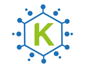 K Letter logo Design Vector with dots. © MdAtiqul