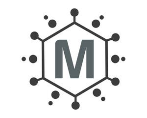 M Letter logo Design Vector with dots. © MdAtiqul