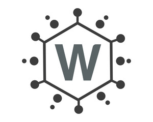W Letter logo Design Vector with dots. © MdAtiqul
