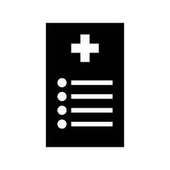 Medical records icon, full black. Suitable for website, content design, poster, banner, or video editing needs