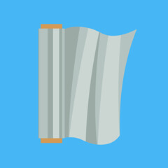 Roll with unrolled food foil, illustration