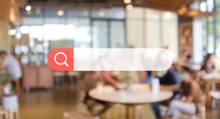 Blur or defocus white color coffee shop cafe or restaurant modern and minimal style interior with japan style. Emphy shop. use for background