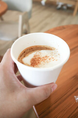 hot cofffee, cappuccino coffee or latte coffee or mocha coffee