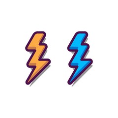 Lightning bolt icon. Energy electricity symbol. Lightning bolt icon for the game interface.