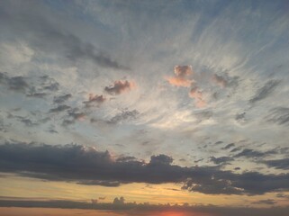 sunset sky with clouds