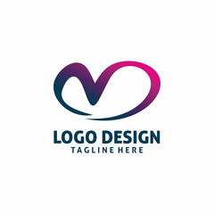 love line letter m logo design