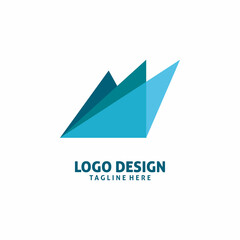 blue triangle group motion logo design