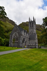 Fototapeta na wymiar Kylmore Abbey school and garden in Ireland