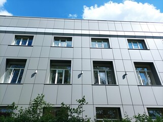 view of a three-story office building
