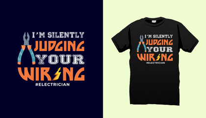 Electrician t shirt design vector