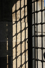 metal railings of a museum window
