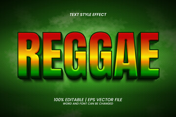 Reggae Text Effect Editable 3D Style - obrazy, fototapety, plakaty