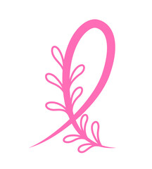 Pink ribbon. Breast Cancer Awareness Month Campaign. Icon design for poster, banner, t-shirt.