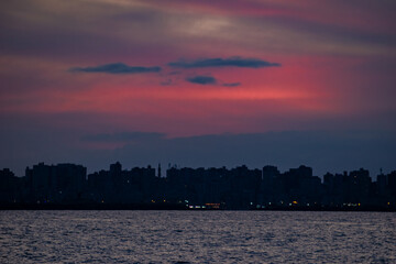 After sunset over the city