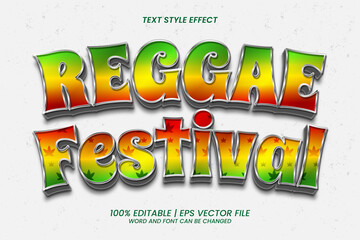 Reggae Festival Editable Text Effect 3D Style - obrazy, fototapety, plakaty