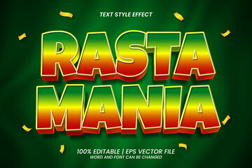 Rasta mania Editable Text Effect 3D Style