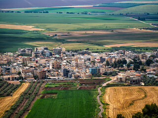 Arab villages at its foot, neighborhood Afula, Israel