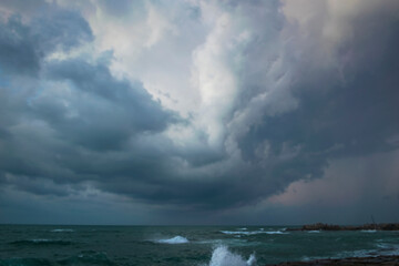 storm clouds over sea