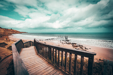 Obraz premium Port Willunga Old Jetty Pylons in Summer