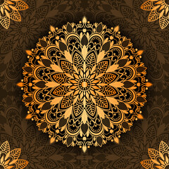 Gradient golden mandala design