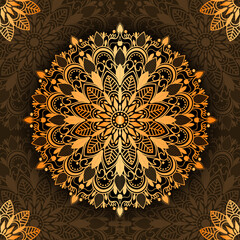 Gradient golden mandala design