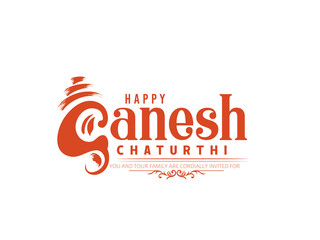 illustration of Lord Ganpati FOR Happy Ganesh Chaturthi Indian festival 
