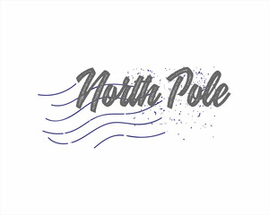 North Pole grunge rubber stamp design with white background