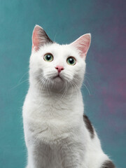 Portrait of sitting cat, studio shot