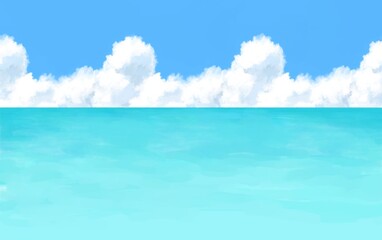 青空と入道雲の背景