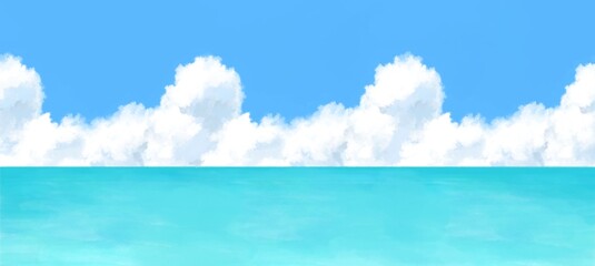 青空と入道雲の背景　壁紙