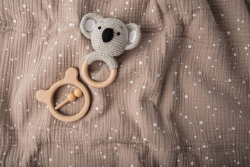Natural children's toys. Eco-friendly wooden toys