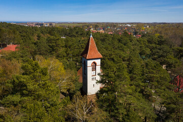 Aerial view of the Church of St. Seraphim of Sarov in Svetlogorsk, Kaliningrad region