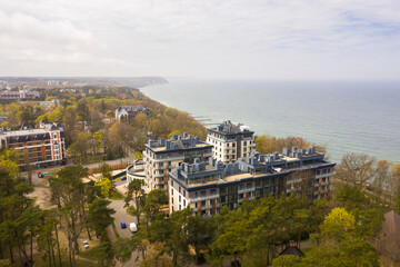 Aerial view of Svetlogorsk resort town, Kaliningrad region