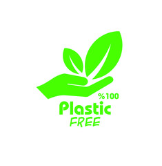 plastic free icon on white background
