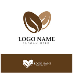 coffee bean logo including coffee farm coffee shop with modern concept