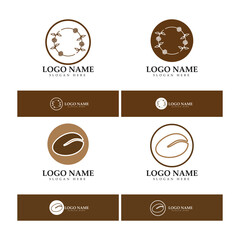 coffee bean logo including coffee farm coffee shop with modern concept