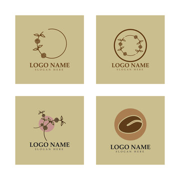 coffee bean logo including coffee farm coffee shop with modern concept