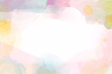 滲みが綺麗カラフルな水彩画フレーム