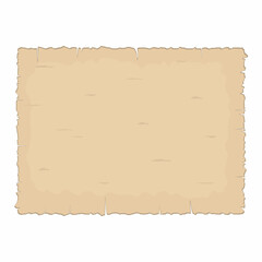 Parchment old paper sheet vector illustration isolated on white background.