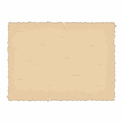 Fototapeta premium Parchment old paper sheet vector illustration isolated on white background.