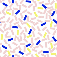 Cut Strokes Confetti Vector Seamless Pattern