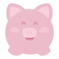 Happy piggy illustration. Cute pig