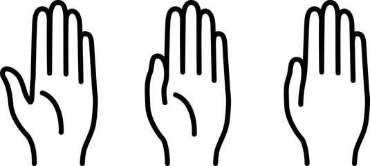 手のひら　手の甲　シンプル　線画