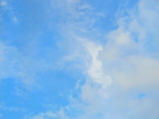 blue sky  Bright colors on a sunny day with white clouds, beautiful sky.