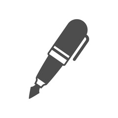 Retro fountain pen glyph icon