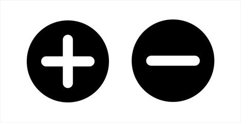 Obraz premium Plus and minus vector. Green and red icon. Vector illustration.