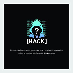 hacker character logo design