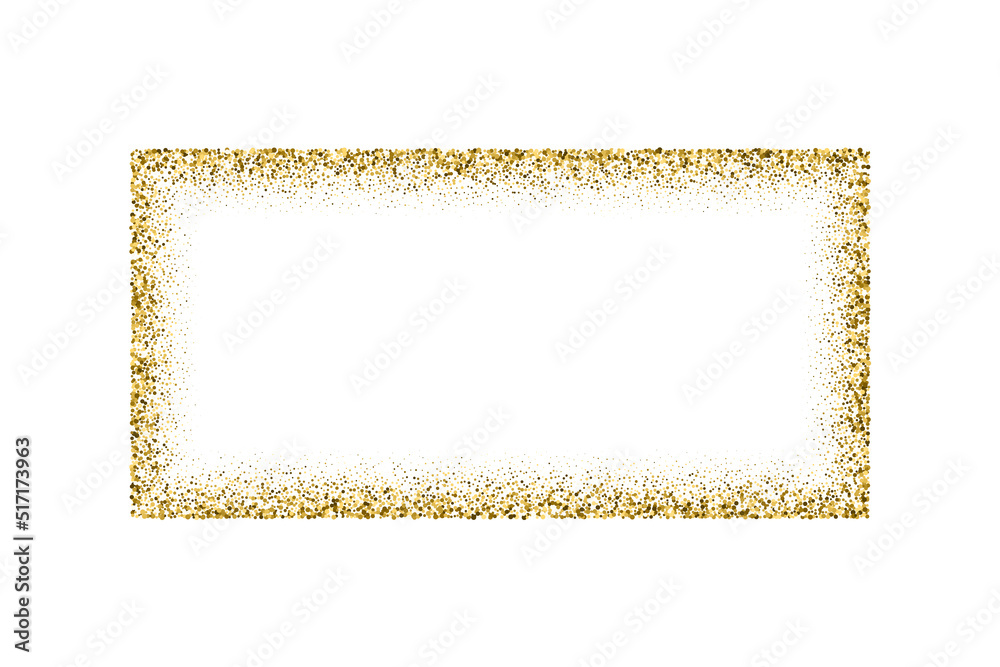 Canvas Prints rectangle gold frame from glitters with bright glow light effect vector illustration. abstract golde