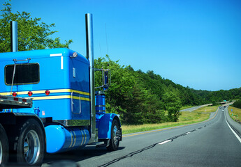 This Blue truck on the highway just happens to be the same color as the Sky Today.  Sky Blue truck...