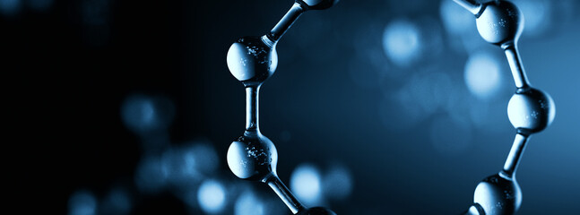 Deep blue molecule module graphics template